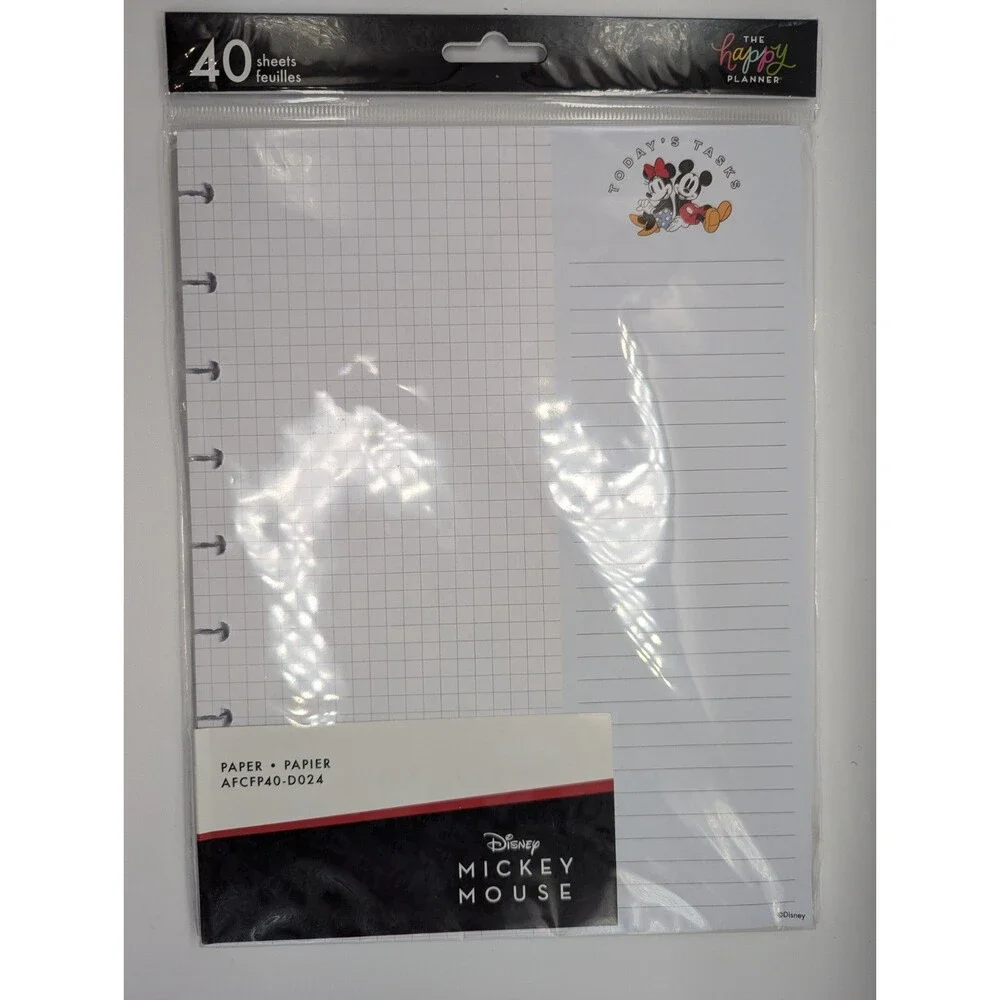 The Happy Planner Mickey Mouse Paper, Today’s Tasks (4) 40 Sheet Packs